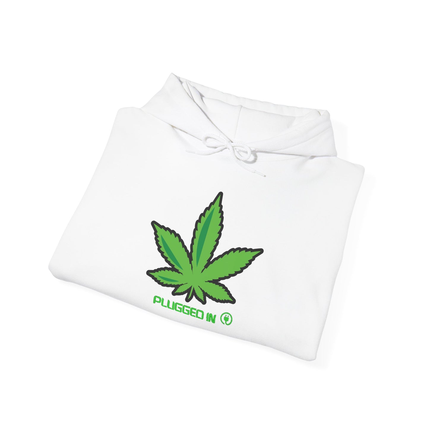 "Plugged In Weed Leaf Hoodie – Stay Cozy, Stay Lit"