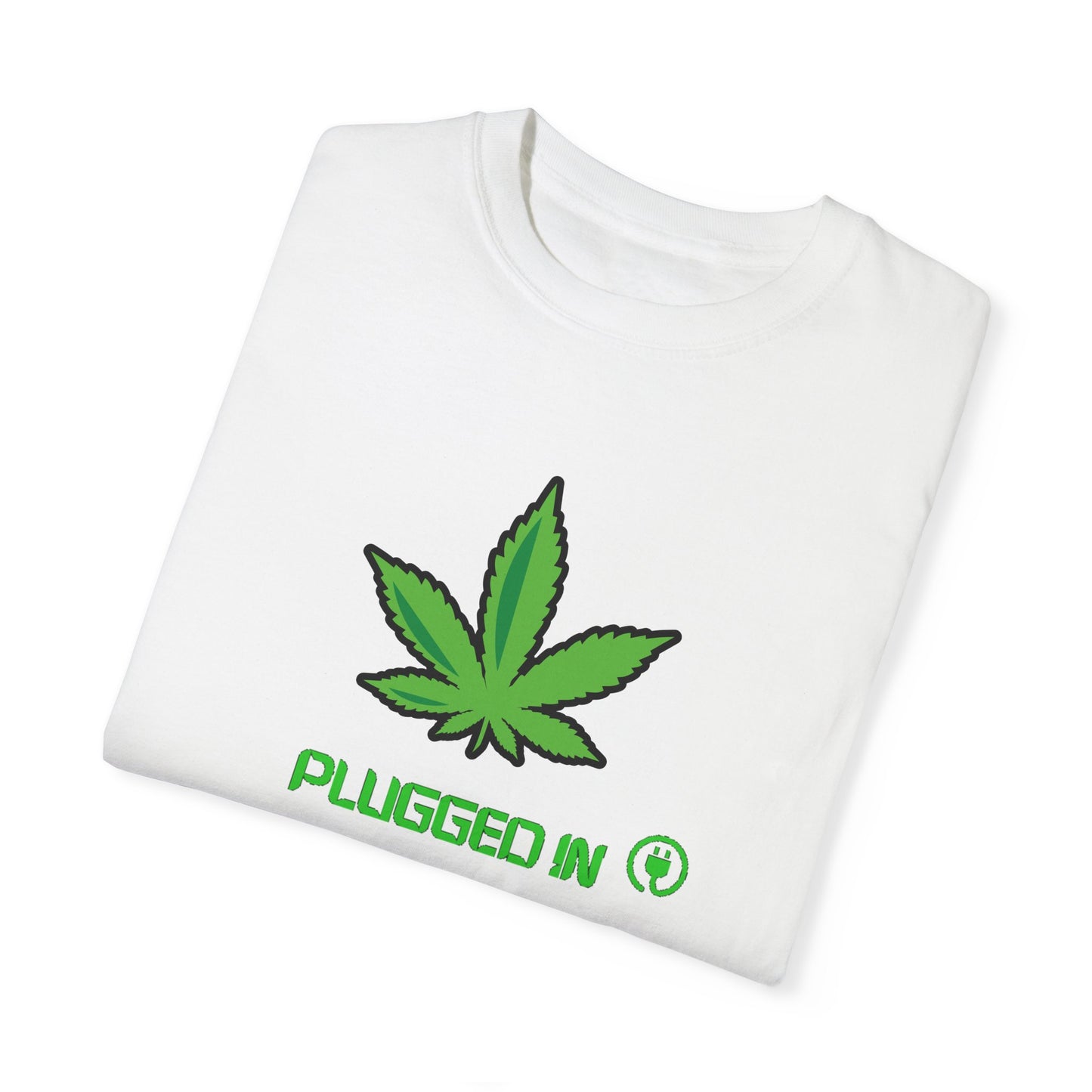 Plugged In Weed Leaf Tee