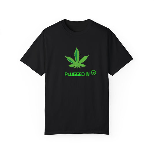 Plugged In Weed Leaf Tee