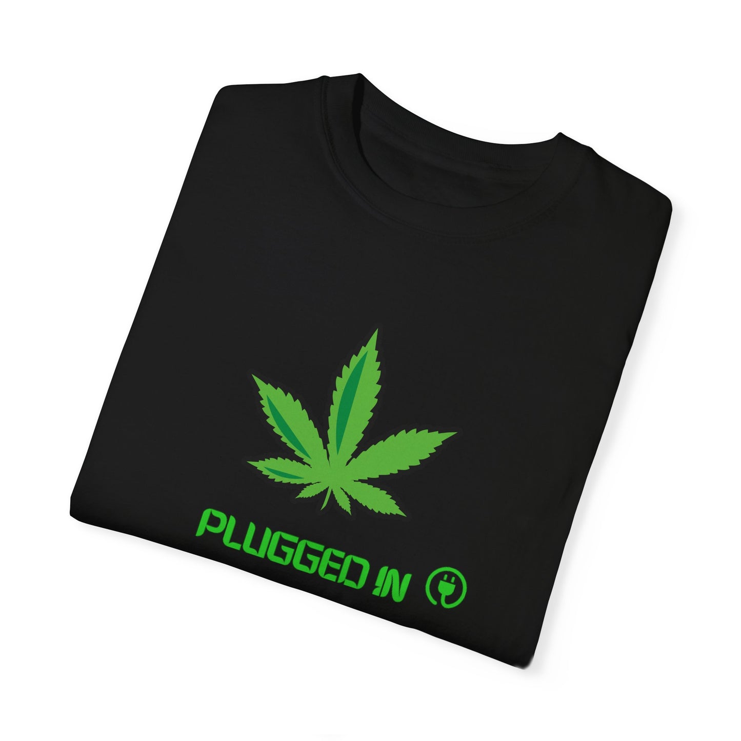 Plugged In Weed Leaf Tee